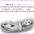 CARTE FAIRE-PART DE NAISSANCE A IMPRIMER ET A COMPLÉTER