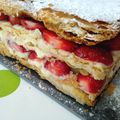 MILLE FEUILLES FRAISES RHUBARBE : Crème