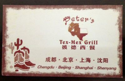 Official Card for Peter's Tex Mex