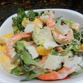 salade aux crevettes, à l'avocat et à la mangue