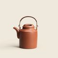 A fine Yixing stoneware cylindrical 'yang tong' teapot and cover. Modern, signed Gu Jingzhou