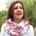 VENDU Snood Foulard Printemps-Eté "Fleurs Rouge et Corail" en coton