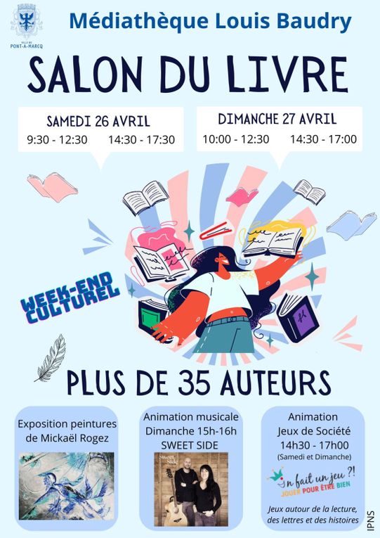 Salon du Livre de Pont-à-Marcq les 26 et 27 avril 20255