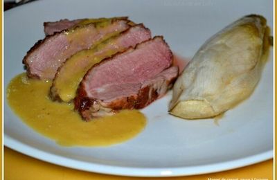 Magret de canard, sauce à l'orange 