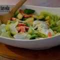 Salades: salade d'avocat-crevette