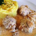 boulettes de veau aux pommes, sauce crémeuse au cidre