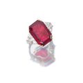 Attractive ruby and  diamond ring.