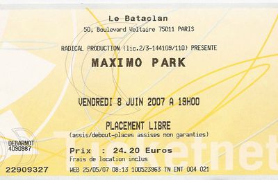 Maxïmo Park / Blood Red Shoes - Vendredi 8 Juin 2007 - Bataclan (Paris)