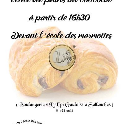 Vente de pains au chocolat vendredi 20 Octobre 2017