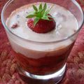 Verrine compotée de fraises à la menthe & fromage blanc