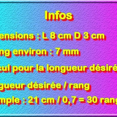 Quelques infos pratiques pour un tricotin de 3 cm