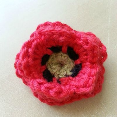 Fleur au crochet : Coquelicot