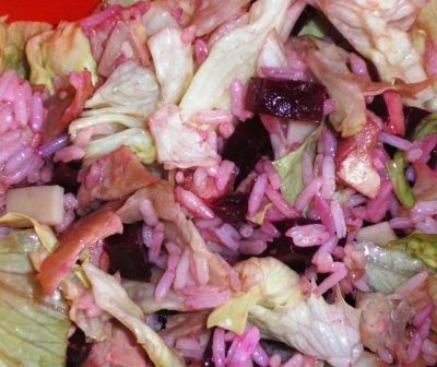 salade de riz au poulet et betterave