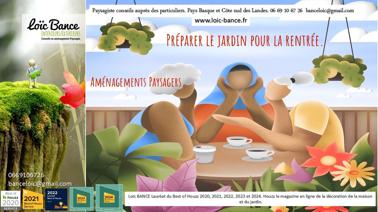 La rentrée est également le moment idéal pour envisager de nouveaux aménagements paysagers.  Par Paysagiste Pays Basque et Paysagiste Landes.