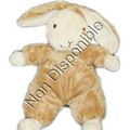 Doudou Lapin Beige Blanc Cassé Marron Clair CP INTERNATIONAL