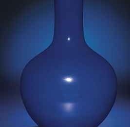 A Large Sacrificial-Blue Glazed Bottle Vase, tianqiuping. Qianlong Six-Character Seal Mark And Of The Period (1736-1795)  