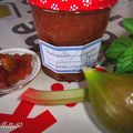 CONFITURE RHUBARBE-FIGUES GRISES ( parfum menthe) et CONFITURE FIGUES-BANANES-NECTARINES