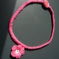 Collier au crochet Fushia