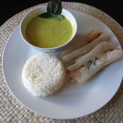 Bricks aux gambas et vinaigrette à la mangue