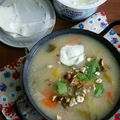 Brouet style : Yellow Broth, soupe de légumes aux flocons d'avoine (Irlande)