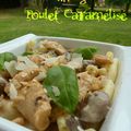 Pâtes aux Champignons et Poulet Caramélisé