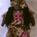 robe afro marron et rose