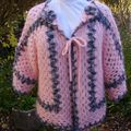 Gilet Granny en laine mohair