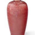 A copper-red-glazed vase, meiping, Kangxi period (1662-1722)