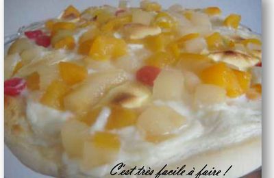 PIZZA SUCREE AUX FRUITS ET CHOCOLAT BLANC