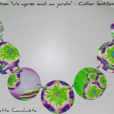 Collier lentilles "Un après midi au jardin"