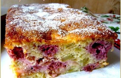 Cake framboise rhubarbe