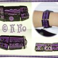 Parure Carrés violets: le bracelet