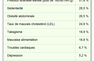 Dix facteurs de risque associés à 90% des AVC