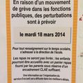 Avis de grève le mardi 18 mars 2014