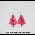 Boucles d'oreilles !! RED !! en Mailles, metal Rouge T: 6cm Long BELICIOUS-DELICIOUS-CREATION 
