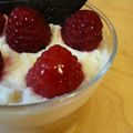 Verrines de framboises au mascarpone et biscuits de Martres