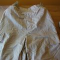 pantalon en toile beige doublé filet transformable en pantacourt - 14 ans - 5 euros