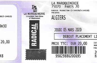 Algiers - Jeudi 5 Mars 2020 - Maroquinerie (Paris)