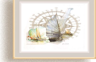 painting watercolour maritime chart N°47