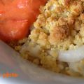 CRUMBLE DE LIEU JAUNE DE LIGNE ET SAUCE TOMATE FRAICHE