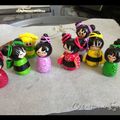 Les premières kokeshi en fimo