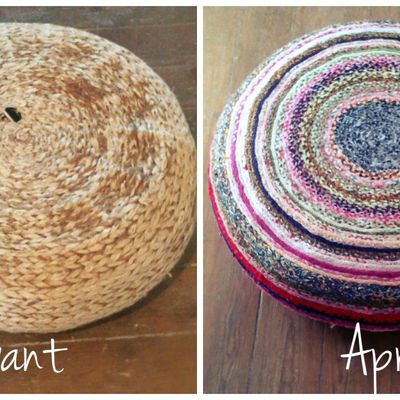 DIY Pouf tressé