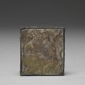 Jade Belt Plaque with pattern of foreigner presenting exotic gifts, Tang dynasty (618-907)