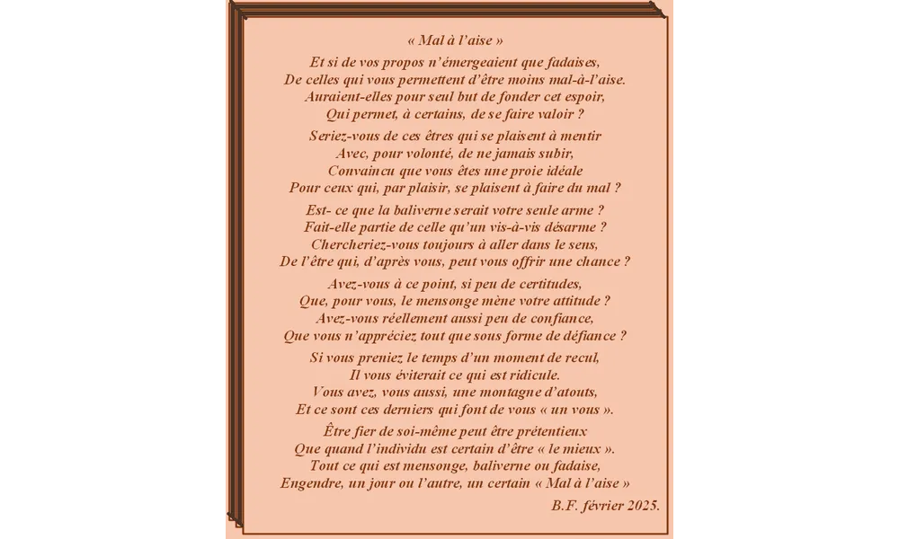 Mal à l'aise.