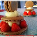 "Religieuse" en macarons noisettes/Nutella, fraises et chocolat blanc!