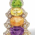  A Multi-Gem and Diamond Clip Brooch, by Bulgari  