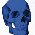 Julien Martello (né en 1973), Skull bleu sur fond blanc