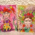 Frida kahlo en peinture aquarelle sur papier, cartes postales originales faite-main disponible 