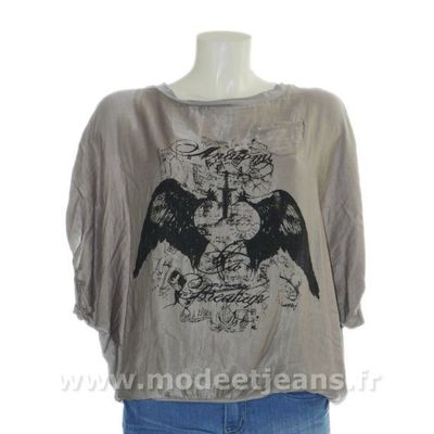 Blouse légère en soie imprimée graphique