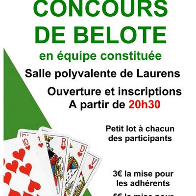 Concours de Belote Jeudi 12 décembre 2103